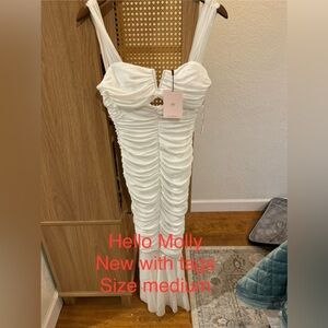 Hello Molly white tight bodycon dress